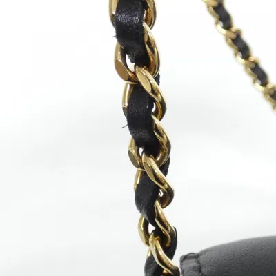 Pre-owned Chanel Black Bordeaux Leather Chain/shoulder Wallet () In Multi