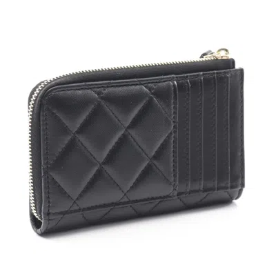 Pre-owned Chanel Black Leather Coin Purse/coin Case ()
