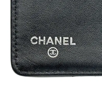 Pre-owned Chanel Black Leather Long Wallet (bi-fold) ()