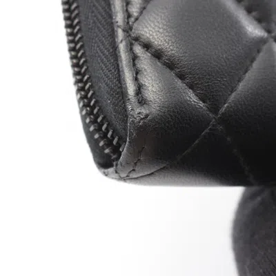 Pre-owned Chanel Black Leather Long Wallet (bi-fold) ()
