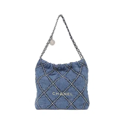 Pre-owned Chanel Blue Denim Shoulder Bag ()