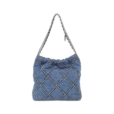 Pre-owned Chanel Blue Denim Shoulder Bag ()