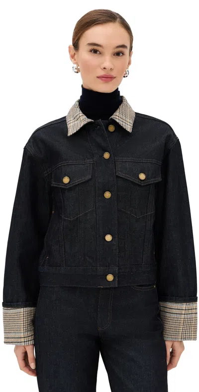 Rag & Bone Harriet Denim Trucker Jacket In Twilight Rinse Combo In Black