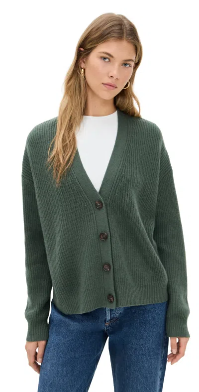 Jenni Kayne Cropped Cashmere Cocoon Cardigan Pine In Green