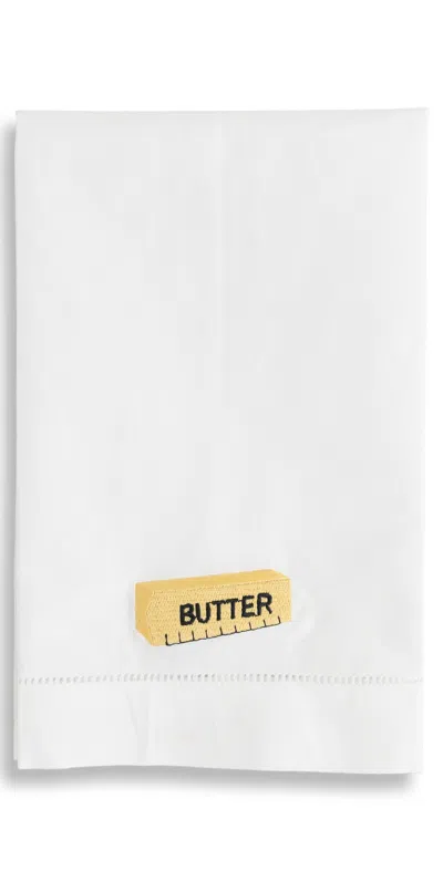 Abbode Butter Tea Towel White In White