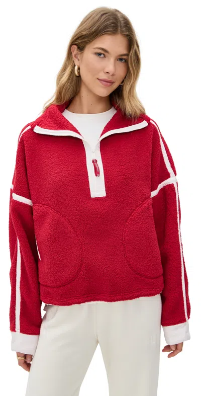 Fp Movement Mountain High 1/2 Zip Pullover Winterberry Combo In Red