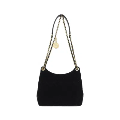 Pre-owned Chanel Matte Gold Velvet Shoulder Bag ()