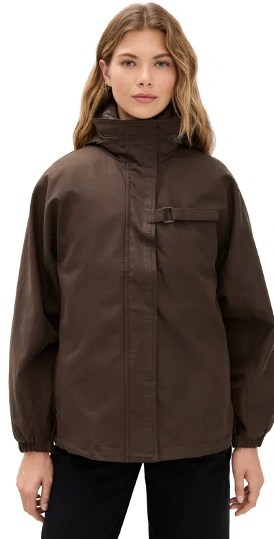 Line & Dot The Forest Anorak Jacket Chocolate In Brown