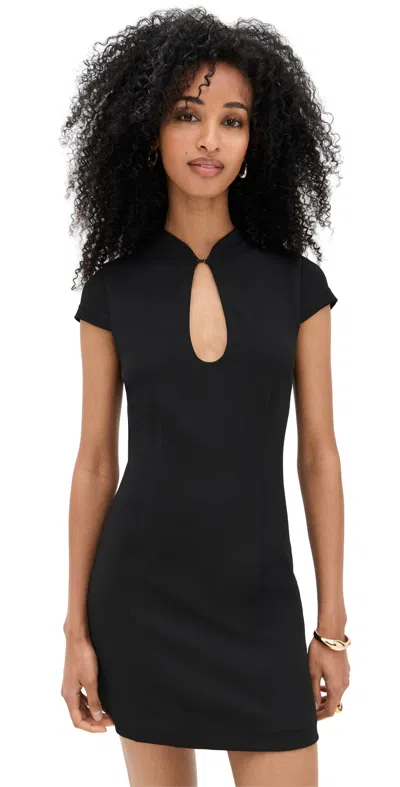 Runaway The Label Vieno Keyhole Fitted Mini Dress Black In Black