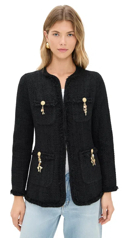 Loveshackfancy Adrina Jacket Black In Black