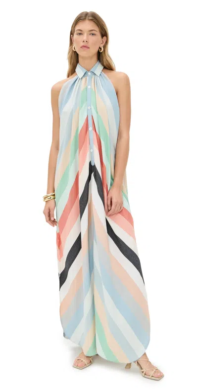 Marrakshi Life The Halter Dress With Collar Stripe 32 In Multi