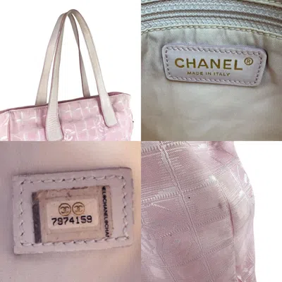Pre-owned Chanel Pink White New Travel Line Leather Shoulder Bag () In Multi