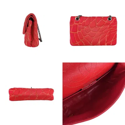 Pre-owned Chanel Red Color Canvas Metal Shoulder Bag ()