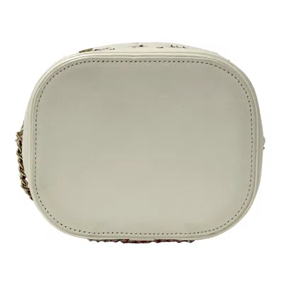 Pre-owned Chanel Red Color White Tweed Leather Shoulder Bag ()