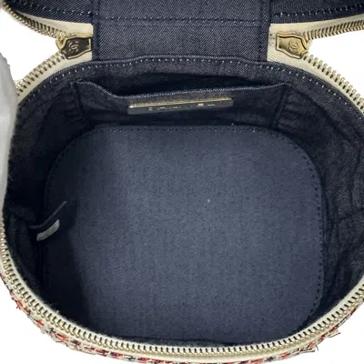 Pre-owned Chanel Red Color White Tweed Leather Shoulder Bag ()