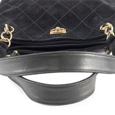 Pre-owned Chanel Wild Stitch Black Leather Shoulder Bag Tote Bag ()