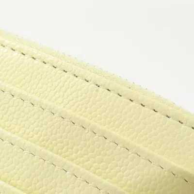 Pre-owned Chanel Yellow Grained Calfskin Coin Purse/coin Case ()