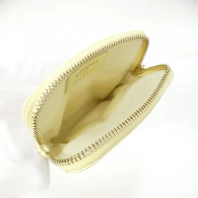 Pre-owned Chanel Yellow Grained Calfskin Coin Purse/coin Case ()