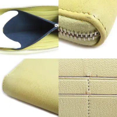 Pre-owned Chanel Yellow Leather Long Wallet (bi-fold) ()