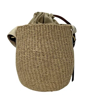 Pre-owned Chloé Beige Brown Straw Wisteria Vine Handbag Shoulder Bag () In Multi