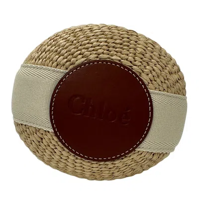 Pre-owned Chloé Beige Brown Straw Wisteria Vine Handbag Shoulder Bag () In Multi