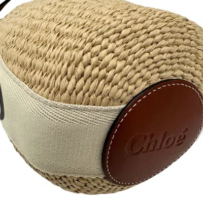 Pre-owned Chloé Beige Brown Straw Wisteria Vine Handbag Shoulder Bag () In Multi