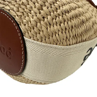 Pre-owned Chloé Beige Brown Straw Wisteria Vine Handbag Shoulder Bag () In Multi