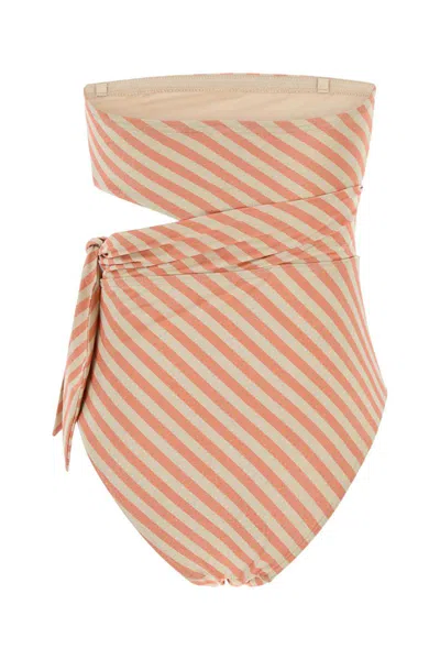 Zimmermann Embroidered Stretch Polyester Blend Cascadian Swimsuit In Multi