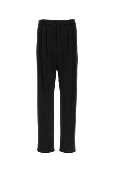 Saint Laurent Black Crepe Wide-leg Pant