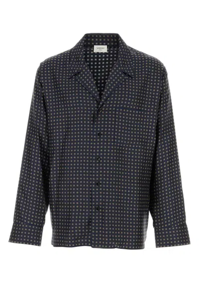 Saint Laurent Silk Shirt With All-over Embroidery Pattern In Multi