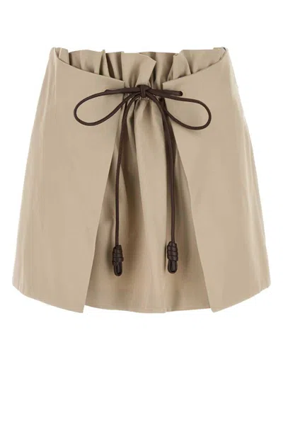 Loewe High Waist Mini Skirt With Front Slit In Multi