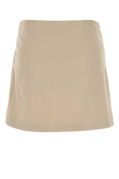 Loewe High Waist Mini Skirt With Front Slit In Multi
