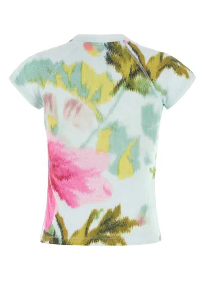 Loewe Printed Cotton Blend T-shirt In Pink