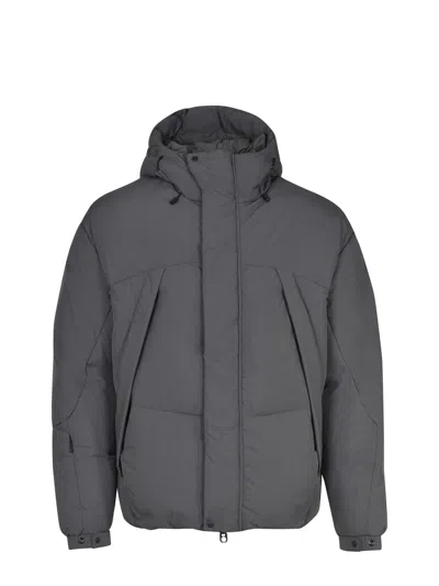 Jg1 Hybrid Down Jacket With Hood In Gray