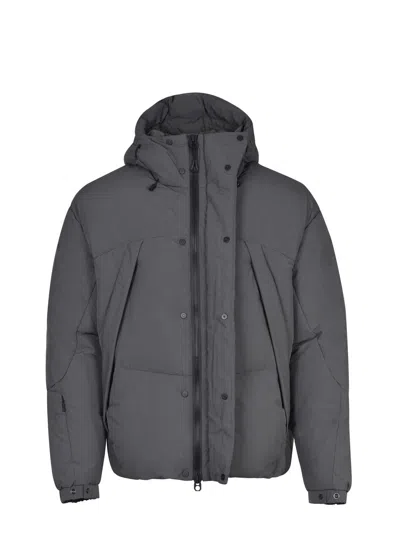 Jg1 Hybrid Down Jacket With Hood In Gray
