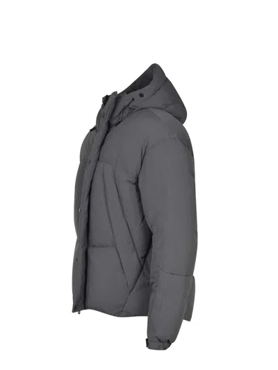 Jg1 Hybrid Down Jacket With Hood In Gray