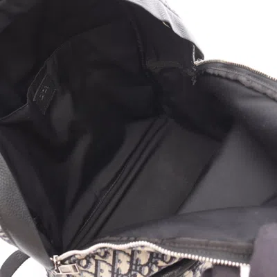 Pre-owned Dior Christian  Beige Black Blue Canvas Leather Backpack ()