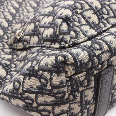 Pre-owned Dior Christian  Beige Black Blue Canvas Leather Backpack ()