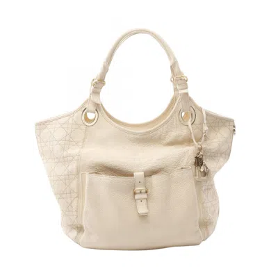 Pre-owned Dior Christian  Beige Leather Tote Bag () In Sand