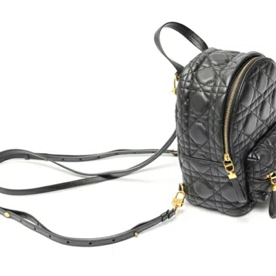 Pre-owned Dior Christian  Black Leather Backpack ()