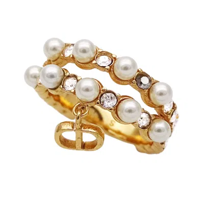 Pre-owned Dior Christian  Gold Metal Band Ring ()