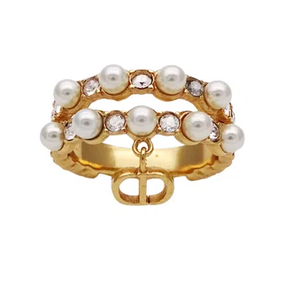 Pre-owned Dior Christian  Gold Metal Band Ring ()
