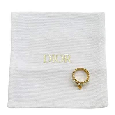 Pre-owned Dior Christian  Gold Metal Band Ring ()