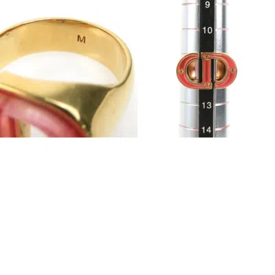 Pre-owned Dior Christian  Gold Pink Metal Band Ring () In Multi