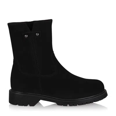 La Canadienne Hunter Genuine Shearling Lined Waterproof Boot In Black