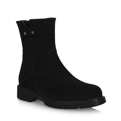 La Canadienne Hunter Genuine Shearling Lined Waterproof Boot In Black