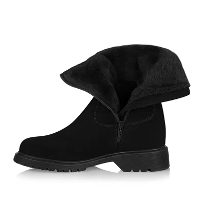 La Canadienne Hunter Genuine Shearling Lined Waterproof Boot In Black