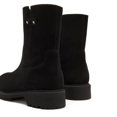 La Canadienne Hunter Genuine Shearling Lined Waterproof Boot In Black