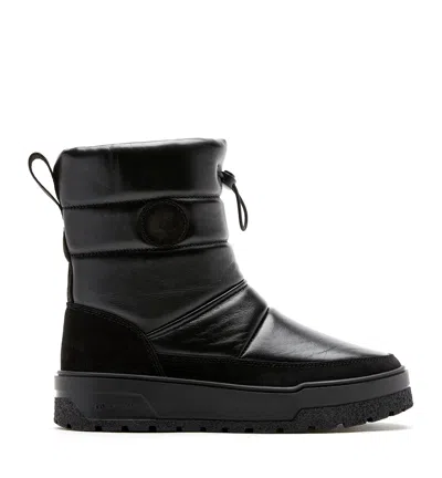 La Canadienne Eric Shearling-lined Puffed Leather Snow Boots In Black