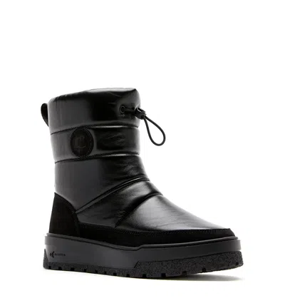 La Canadienne Eric Shearling-lined Puffed Leather Snow Boots In Black